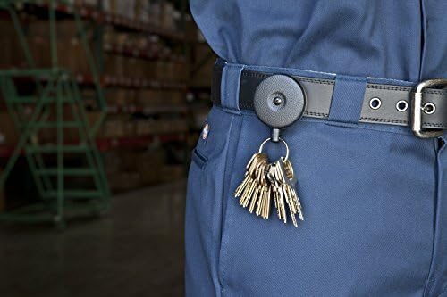 סליל נשלף של סדרות אורגניות מפתחות עם חוט קבלר בגודל 48 אינץ ', קדמי שחור, קליפ חגורת פלדה, 8 גרם.