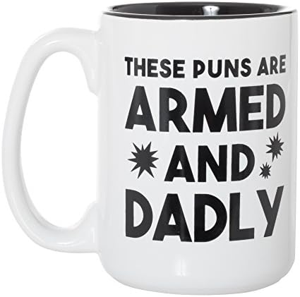 משחקי המילים האלה חמושים ואבאיים - ספל יום האב המצחיק - ספל תה קפה דלוקס דלוקס כפול דו צדדי