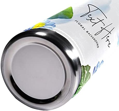 SDFSDFSD 17 גרם ואקום מבודד נירוסטה בקבוק מים ספורט קפה ספל ספל ספל עור אמיתי עטוף BPA בחינם, רקע פרחוני