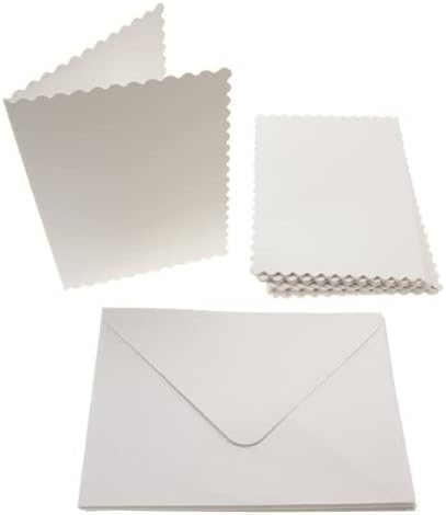 עבודות יד א6 כרטיסי מעטפות מסולסלים מנייר, לבן