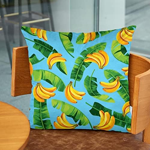 חבילת VBFOFBV של 2 כרית קטיפה כיסוי כרית כרית מרובע כרית כרית למיטת ספה, עלים בננה צמח טרופי מצויר מודרני