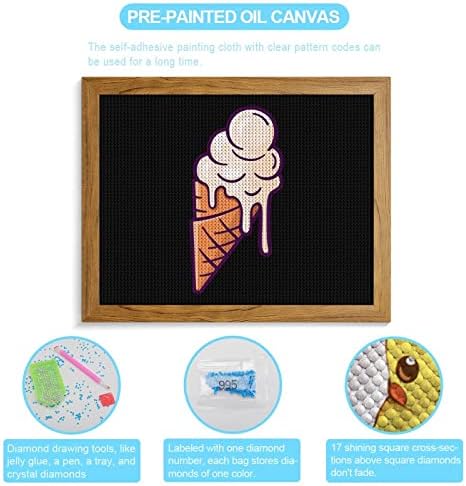 נמס כדורי גלידה ערכות ציור יהלומים מסגרת תמונה 5D DIY מקדחה מלאה ריינסטון אמנויות עיצוב קיר