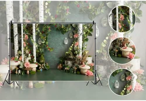 כפרי פרח בית תפאורות לצילום 10 על 8 רגל אביב גן תפאורה ירוק עלים חתונה תמונה רקע מסיבת קישוט תינוק בנות למבוגרים