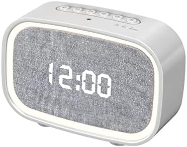 מכונת צליל רעש לבן רב -פונקציונלי שחור עם מכונת צליל שינה שעון עם רמקול Bluetooth ושעון מעורר זריחה