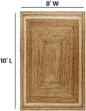 ריהוט פלאש פרימה סיבים טבעיים שטיח שטיח 8 'x 10' - שטיח יוטה מקורה קלוע - שטיחי אזור טבעיים