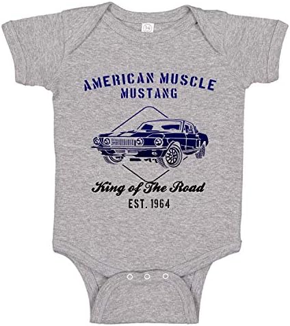 שריר אמריקאי מוסטנג gt500 מירוץ מכונית קלאסית מכונית חמודה תינוק חתיכה אחת חליפת כותנה רומפר נולד -24 חודשים