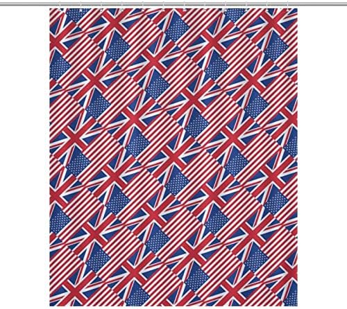 אמריקאי דגל ואנגליה דגל פוליאסטר מקלחת וילונות אופנה אמבטיה וילון עם לולאות וקרסים לאמבטיה
