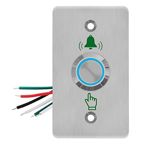 כפתור פעמון דלת אטום למים גגאלור מתג לחיצה מואר עם LED NO & NC נירוסטה 86 * 50 ממ