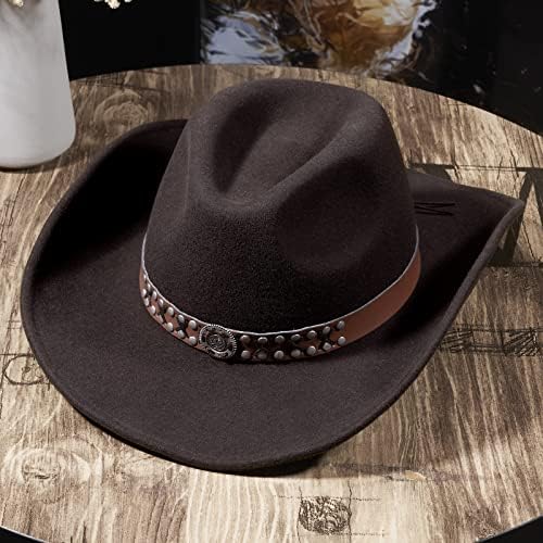 לערבב חום קאובוי כובע עם רחב ברים צמר הרגיש כובעי גברים נשים מערבי אאוטבק כובע פנמה חוואי כובע