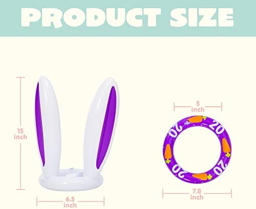 גוין מתנפח טבעת אוזניים של ארנב אוזניים, אוזניים ארנבות כחולות, ורודות וסגולות וטבעות צבעוניות למשחק