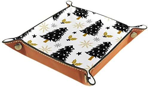 עץ חג המולד של ליטני מארגן דפוס שלג מארגן מגש אחסון מיטה מיטה מיטה קאדי שולחן עבודה מגש החלפת ארנק מפתח קופסת מטבעות