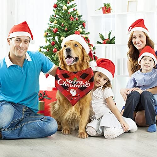כלב בנדנות כלב מתנות ליום הולדת תחפושת לכלב: כלב חג המולד בנדנה 2 חבילה, משולש חיית מחמד עם