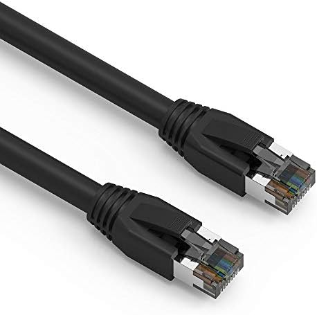 Accl ​​3ft Cat.8 S/FTP כבל רשת Ethernet שחור 24AWG, 5 חבילה