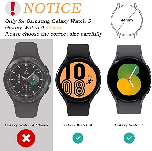 12 חבילה תואם מארז רך עם Samsung Galaxy Watch 5 & Galaxy Watch 4 44 ממ, TPU רך TPU מסביב למגן מגן מגן מובנה