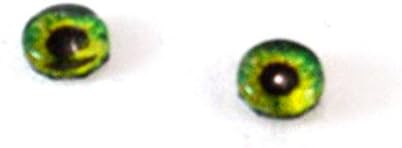 6 ממ זוג עיניים בובות זכוכית ירוקה בהירה עיניים לקבוצונים לפסלי תכשיטים מיס ייצור מלאכה ומערכת