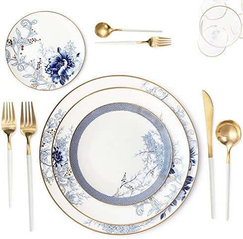 צלחת קרמיקה של SDFGH תוספות צלחת ארוחת ערב כחולה לוחית משק בית מערבי צלחת שולחן טקס צלחת טקס