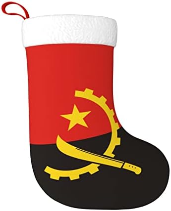 דגל חתוך של אנגולה גרב חג המולד חג המולד קישוטי חג קישודים אח תלויים גרב 18 אינץ 'גרביים