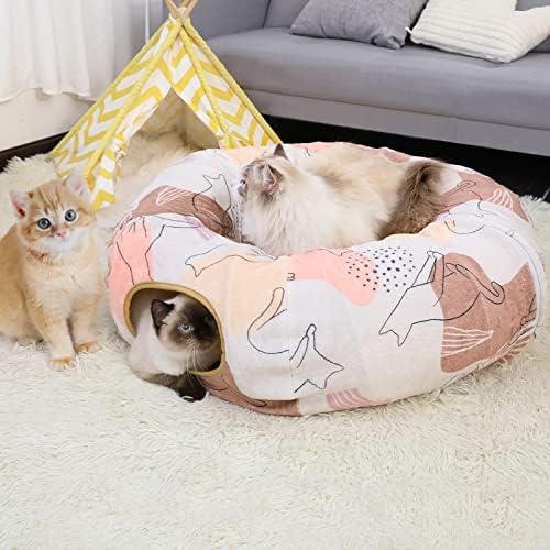 חתול מנהרת מיטה, חתול מנהרות חתול צעצועי מקורה חתולים של-צורת חתול צינור חתול סופגנייה מנהרת