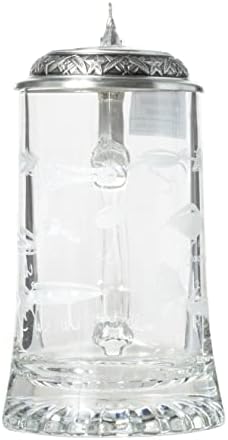 פתיונות דיג סטיין בירה זכוכית עם מכסה מתכת ומעלית אגודל