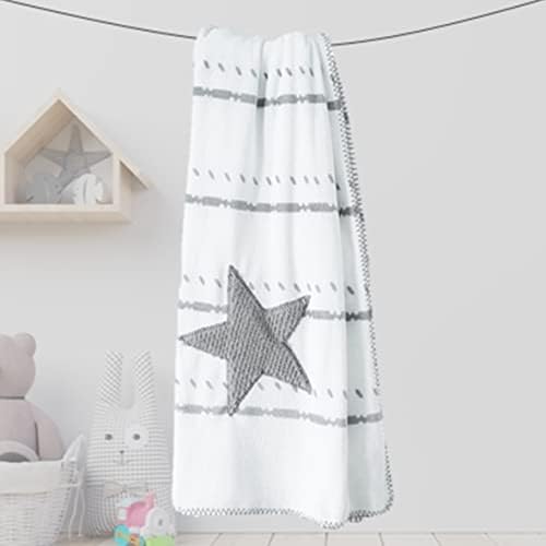 ילדים ביתי זורקים שמיכה רכה וחמה וחמה ומטושטשת עיצוב קל משקל קטיפה עם כוכב פרווה דמוי אפור לכל