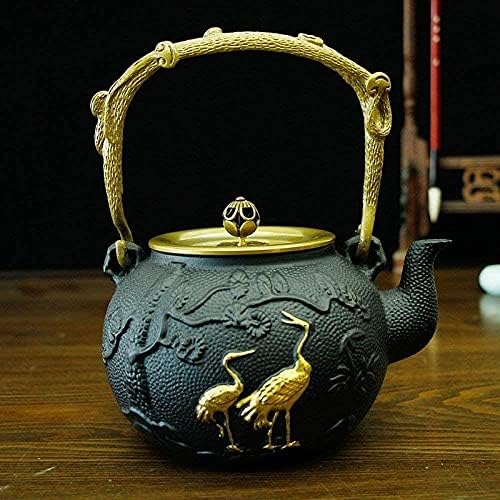 קומקום קומקום ברזל יצוק פשוט ויצירתי תה קומקום ברזל יצוק קל לשאת קומקום, גודל: 1200 מל, צבע: כפי