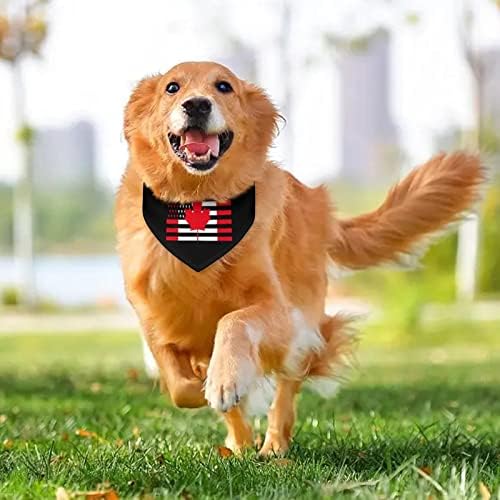 ארהב קנדה דגל כלב בנדנה מתכוונן צווארון חיות מחמד צעיף משולש חמוד קרכיט לחתולי כלבים