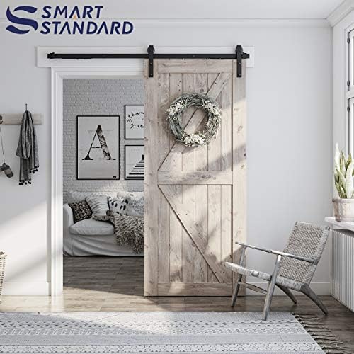 Smartstandard 6 ft הזזה דלת אסם ערכת חומרה קרובה רכה-5 ft-10 ft, חלקה ושקט-שקט דלת בלתי נציג