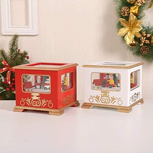 Yfqhdd לבן, צורה רכבת אדומה לחג המולד קופסאות אחסון קופסאות אחסון קופסאות שולחן קישוט בית יום הולדת חתונה