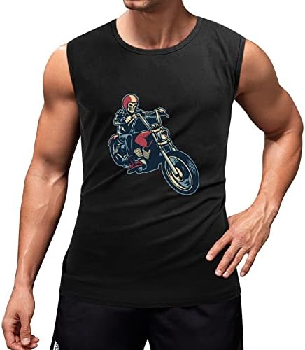 גולגולת נסיעת אופנוע גברים של אימון גופיות ללא שרוולים כושר שרירים חולצות כושר פיתוח גוף רופף אתלטי