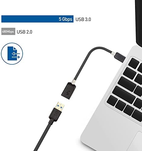 ענייני כבלים סוג C USB 3.1 סוג B כבל B שחור 6.6 רגל ו- USB C ל- USB