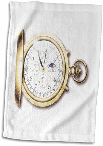 3drose פלורן - וינטג 'II - תמונה של שעון כיס זהב עתיק - מגבות