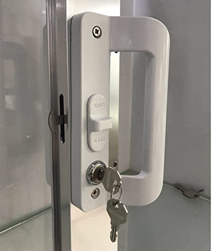 מנעול דלת הפטיו הזזה של TCYOATOA עם מפתח, להחלפת ידית דלת הפטיו הזזה, המתאימה ל 25 ממ עד 45 ממ דלתות הזזה דלתות.