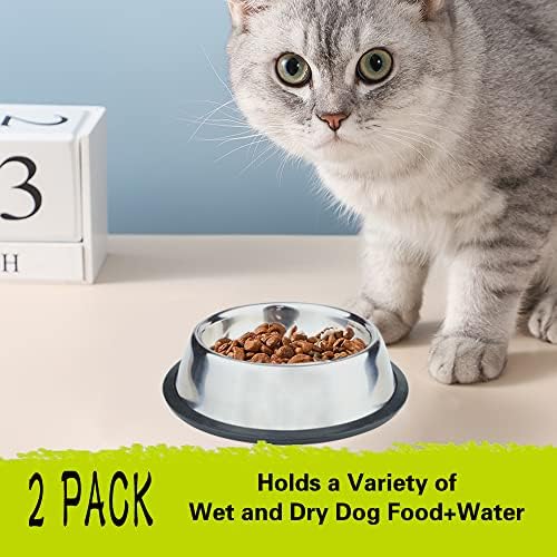 קערת כלבים מנירוסטה עם בסיס גומי למזון ומים, מיכל מזון לחיות מחמד, בחירת קערות כלבים מושלמת לכלבים או חתולים