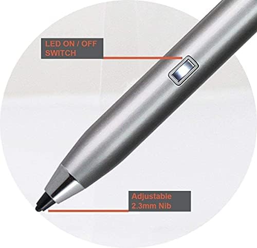 Navitech Silver Point Point Digital Active Stylus Pen - תואם ל- Moto G62 5G סמארטפון חדש