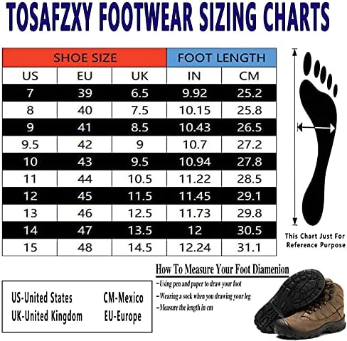 מגפי עבודה של Tosafzxy לגברים, מגפי בטיחות בוהן בגודל 6 נעלי עבודה אטומות למים נעליים