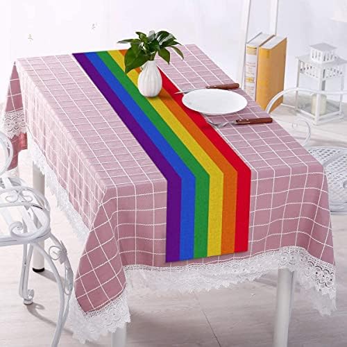 פשתן יום שולחן גאווה פסים קשת פסי קשת להטבים לאירועים לסביות הומוסקסואלי