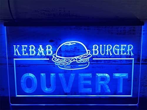 DVTEL Kebabs המבורגר המבורגר Led שלט ניאון, USB עמעום עמעום מזון מהיר מסיבת אורות ניאון לאורות ליל