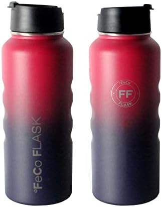 בקבוק מים ספורט בקבוק Feco - הוכחת דליפה של 32 גרם, נירוסטה מבודדת ואקום, קירות כפול, ספל תרמו,