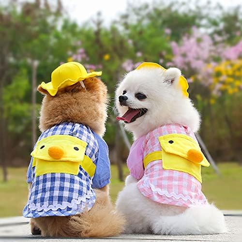 קטן צהוב ברווז קריקטורה תרמיל לחיות מחמד בגדי כלב חתול אספקת אביב קיץ סתיו חליפת בגדים לחיות מחמד בגדי קולבים