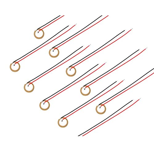 10 יחידות פיזואלקטריים פיזואלקטריים קרמיקה צלחת רקיק קוטר 12 ממ עבור זמזם רמקול חיישן עם חוט