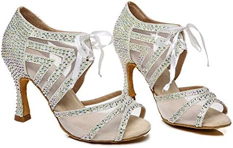 נעלי ריקוד לטינית לטינית נשים נעלי ריקוד ריינסטון תרגול, ביצועים, נעלי עקב גבוהות, דוגמנית ycl435