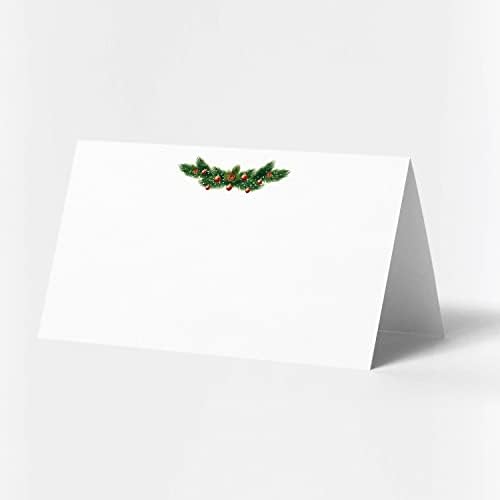 כרטיסי מקום לחג המולד 25 יח', כרטיסי שם שולחן למסיבת חג המולד, כרטיסי שם ישיבה, תוויות מזון, ניקוד לקיפול קל,
