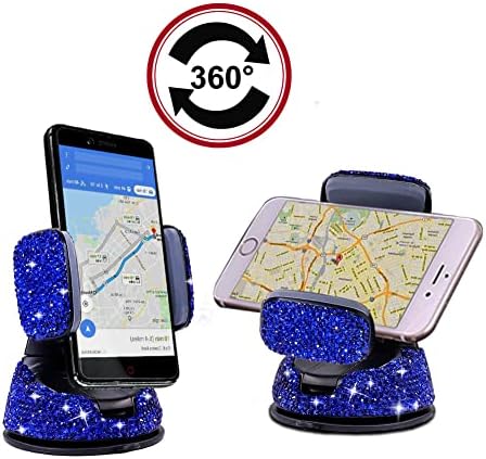 מחזיק טלפון לרכב של NWPANGU BLING, 360 מעלות טלפון מתכוונן הרכבה על לוח מחוונים משמשה קדמית,