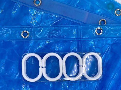 Adwaita Design 3D WaterCube כחול וילון מקלחת פלסטיק אניה, ללא ריחות, ללא כימיקלים, ידידותיים לסביבה