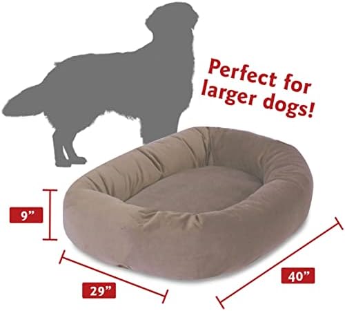 Koluz Suede Bagel Bagel Med Pet לכלבים, אבן, מיטות חיות מחמד גדולות לכלבים גדולים ספה כלב מיטת כלב