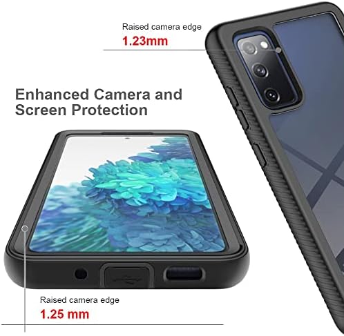 מארז טלפון כיסוי הגנה מלאה תואם ל- Samsung Galaxy S20 Fe מחשב קשה+סיליקון רך TPU 3in1 כיסוי טלפון מגן אטום הלם