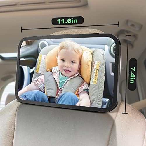 תינוק רכב מראה אחורי מול רכב מושב מראות תינוק רכב צג עם רחב קריסטל תצוגה ברורה, מחוסמת, קל התאסף,