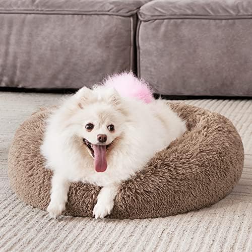 מיטת כלב אורטופדי נוח סופגנייה מחבק עגול כלב מיטת אולטרה רך רחיץ כלב וחתול כרית מיטה