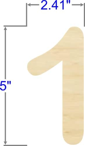 חבילה של 1, 5 אינץ 'על 1/8 ליבנה בלטית 8 מספרי עץ עגולים לפרויקט מלאכת עץ, עבודות אמנות לילדים או למבוגרים,