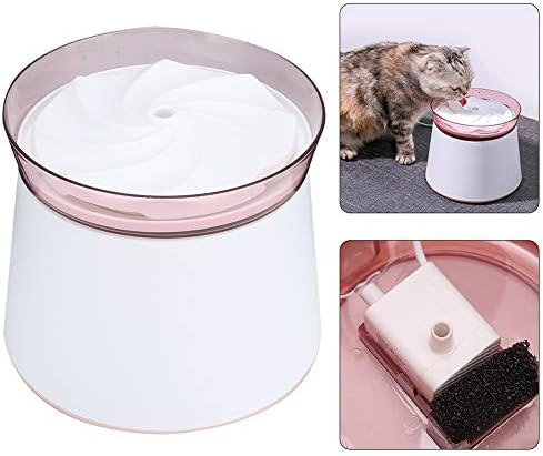 יפה ורוד פלסטיק ממשק לחיות מחמד אוטומטי זרימת מתקן מים מזין לכלבים קטנים חתוליםיפה ורוד
